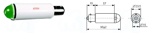 Светодиодная коммутаторная лампа СКЛ3 (Цоколь B15s/19)