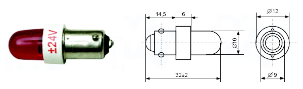 Светодиодная коммутаторная лампа СКЛ8 (Цоколь B9S)